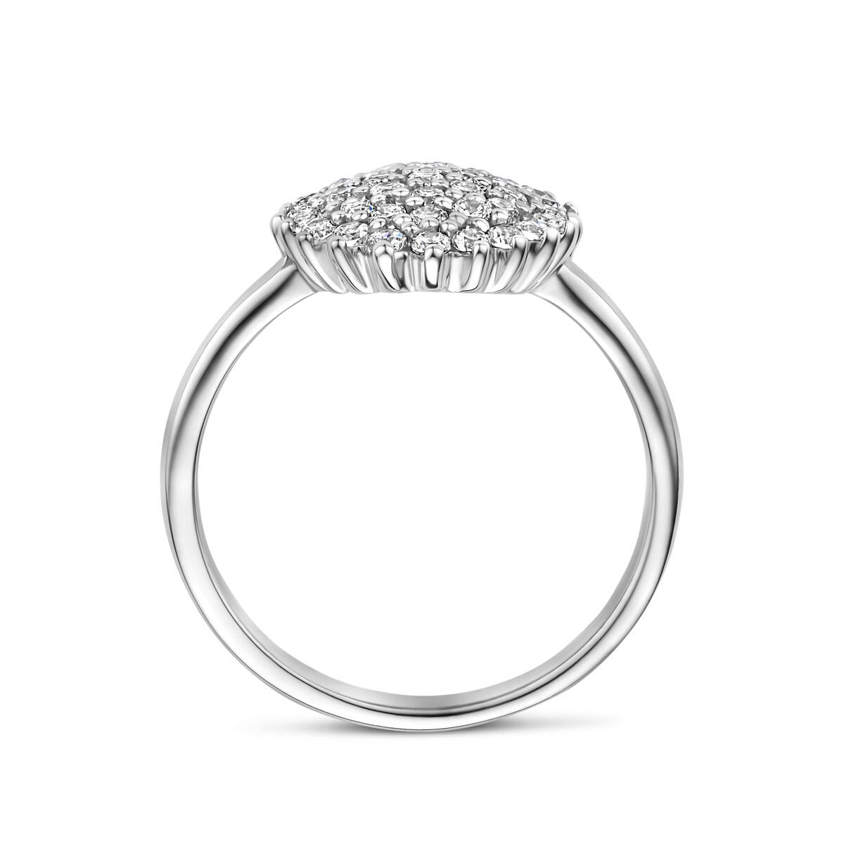 Anello in argento 925 rodiato con zirconia