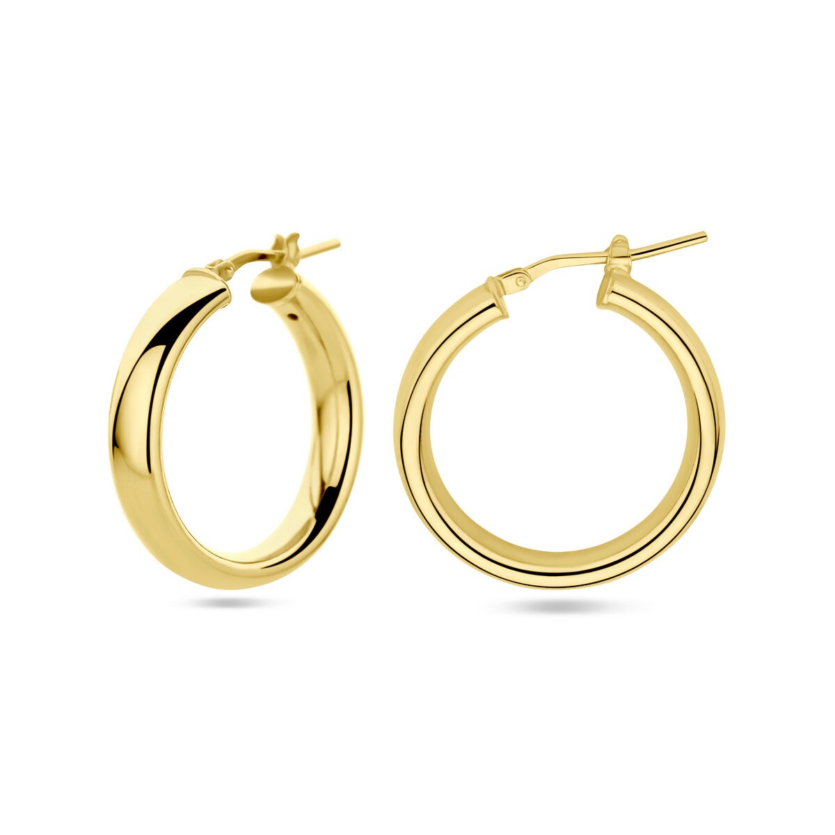 Orecchini a cerchio in argento placcato oro – Semicircolari 26x5 mm