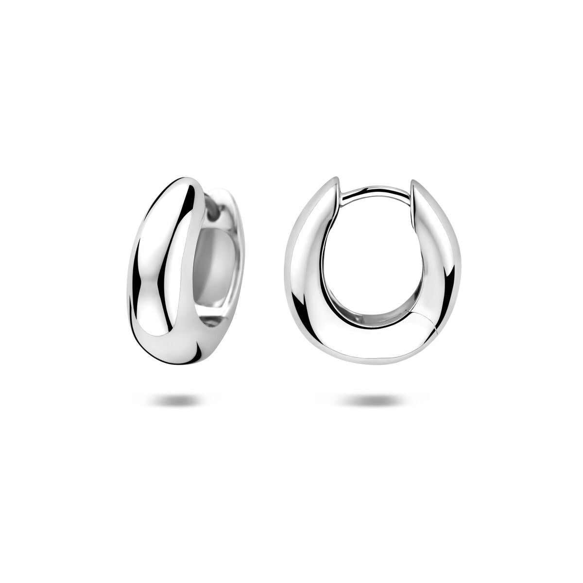 Orecchini a scatto in argento rodiato – eleganti orecchini da donna con chiusura a cerniera