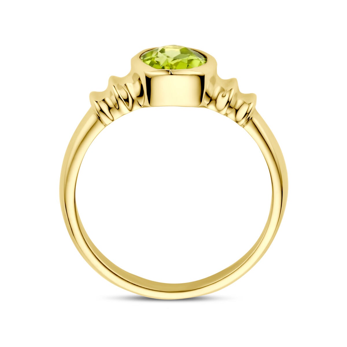 Anello da donna in oro – 14k con peridoto a taglio ovale