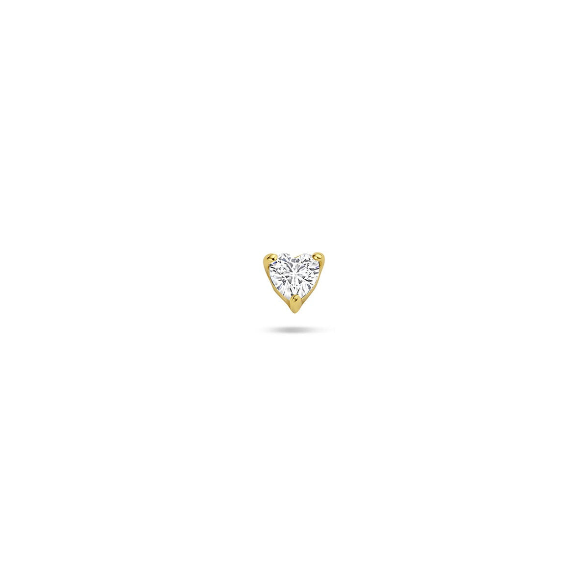 Piercing flat back in argento dorato a forma di cuore con zirconia – argento 925
