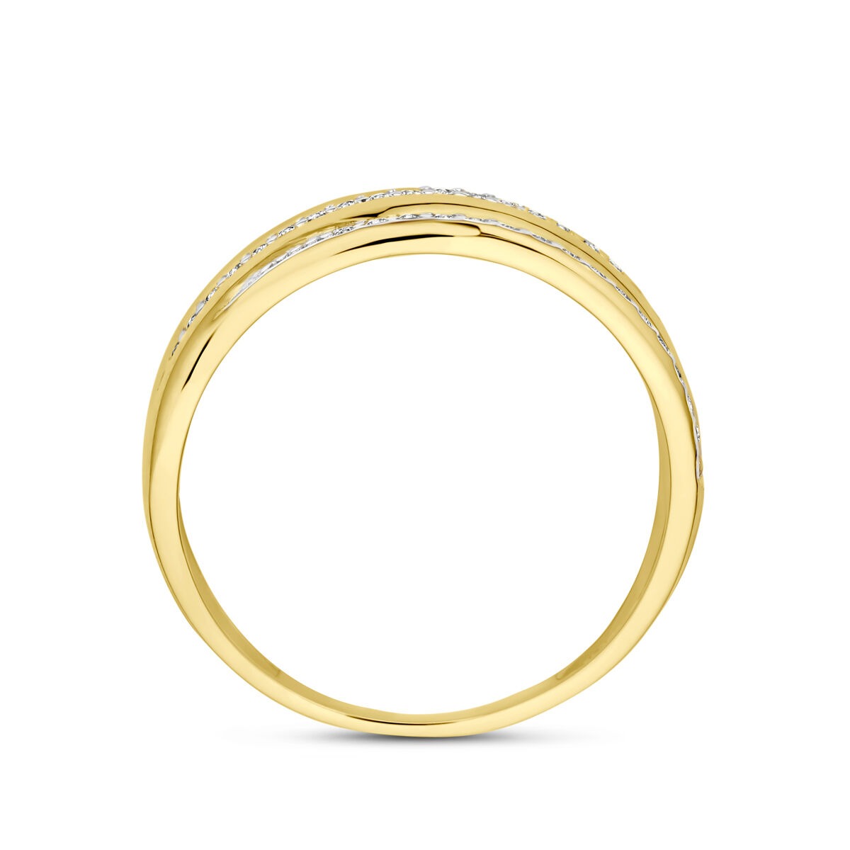 Anello da donna color oro giallo 9k con zircone – forte e scintillante