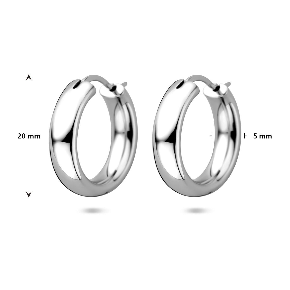 Creole in argento 925 rodiato – 20 mm