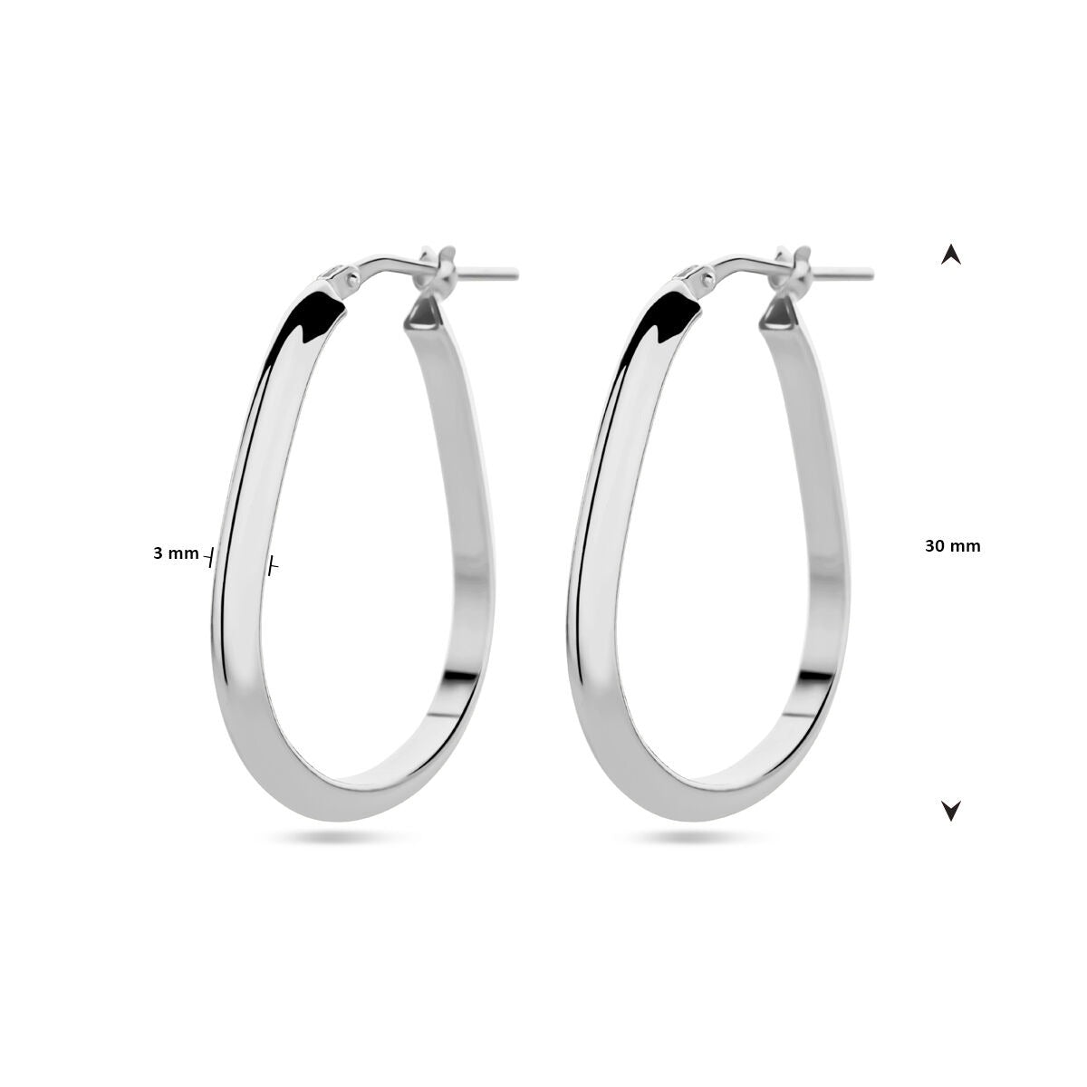 Orecchini a cerchio in argento 925 rodiato