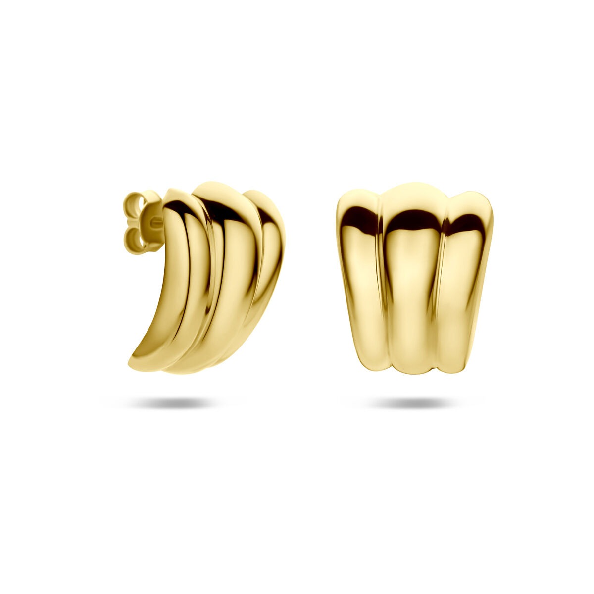 Orecchini a bottone in argento 925 placcato oro 20,5 x 16,5 mm da donna