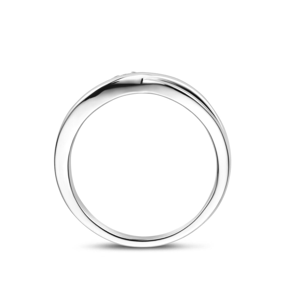 Anello da donna in argento con zircone a pavé – larghezza 7 mm