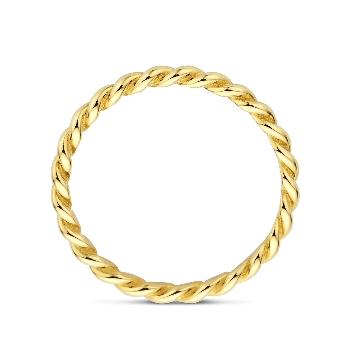 Anello scorrevole in oro giallo 9k attorcigliato 2 mm