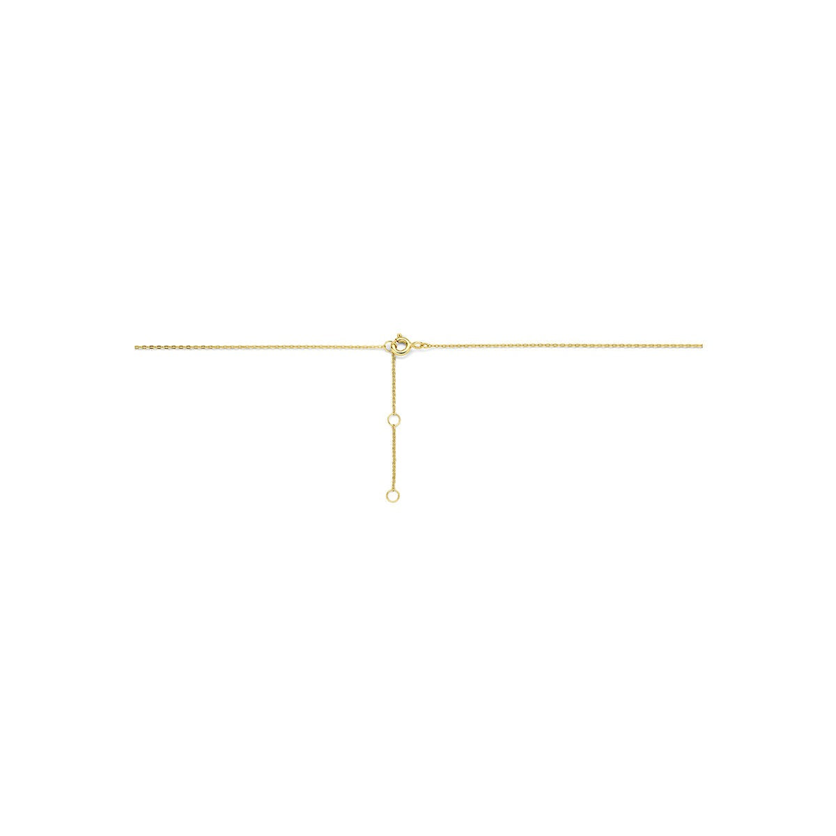 9k Geelgouden dames ketting met peervormige zirkonia