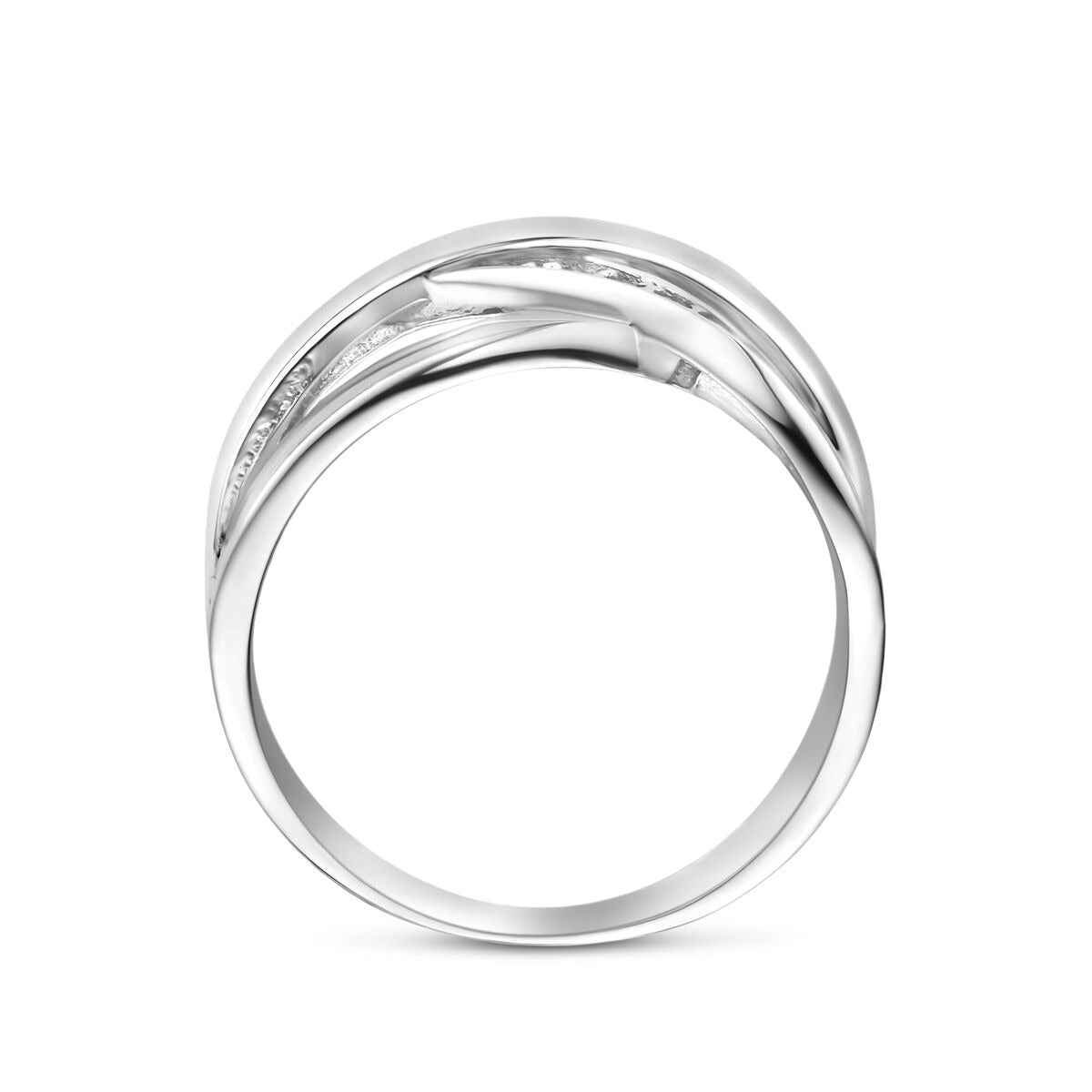 Anello in argento 925 rodiato con zirconia