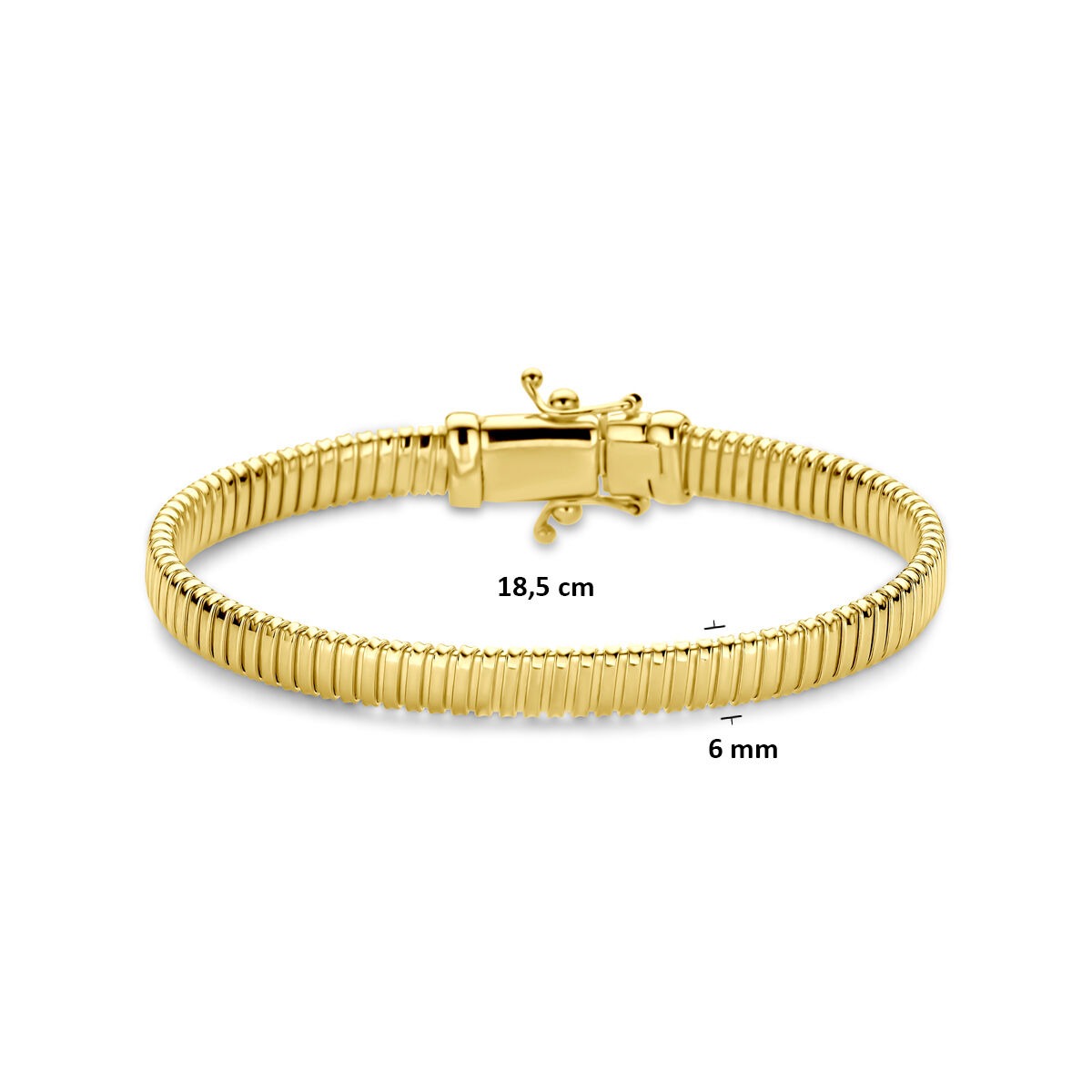 Bracciale da donna in oro giallo 14k con maglia tubogas – 6 mm