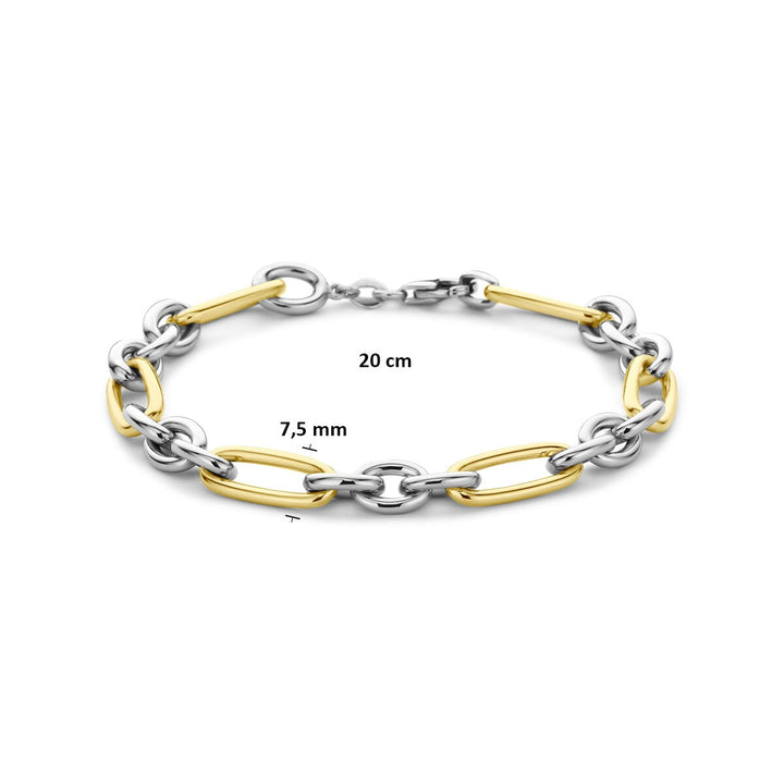 14k Geelgouden en zilveren ankerarmband