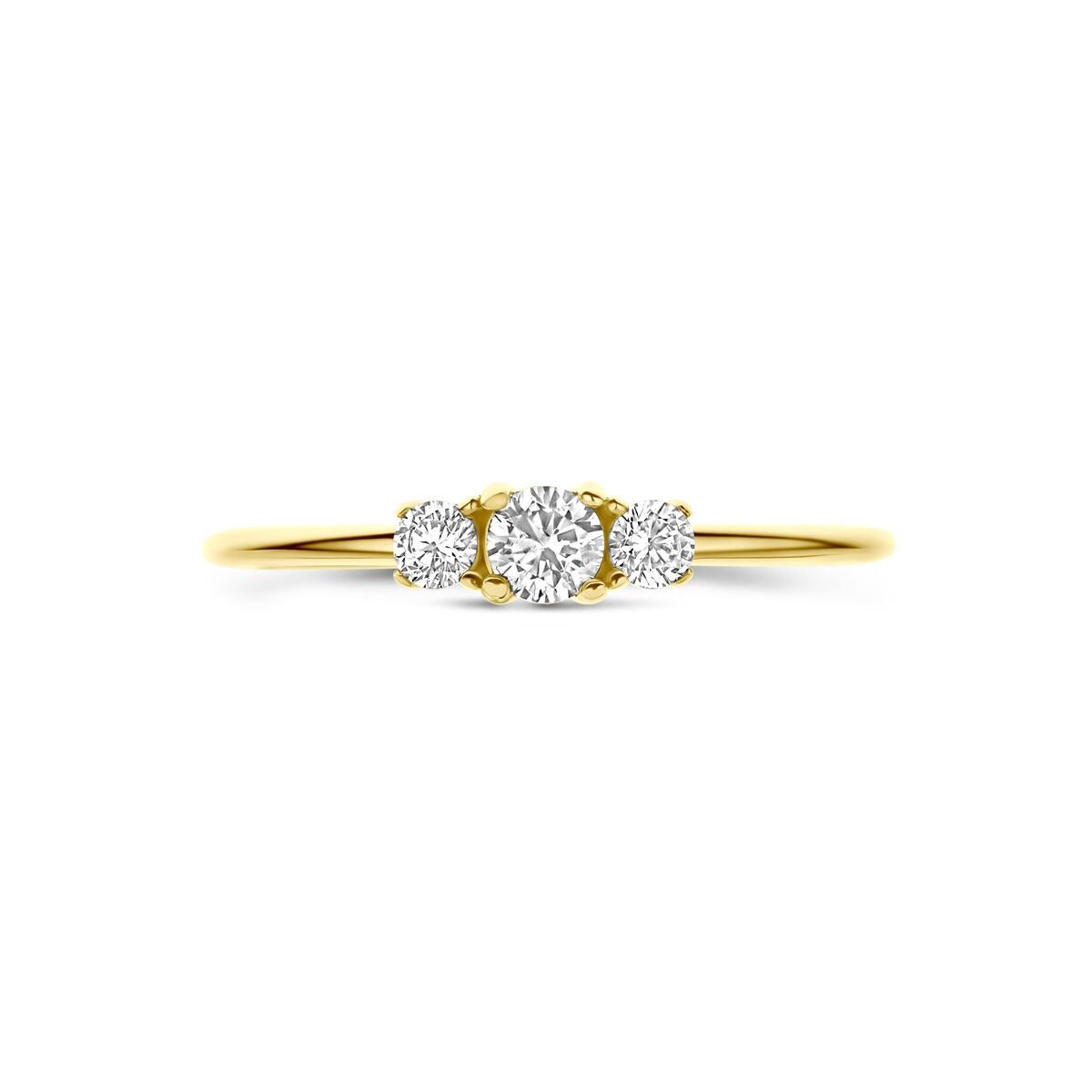 Anello da donna 9k in oro giallo con zirconia – largo 3,5 mm