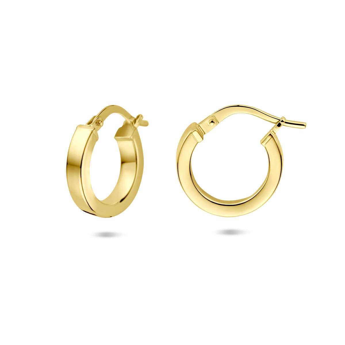 Orecchini a cerchio in oro da donna – 14k Silgold con chiusura a cerniera 3 mm
