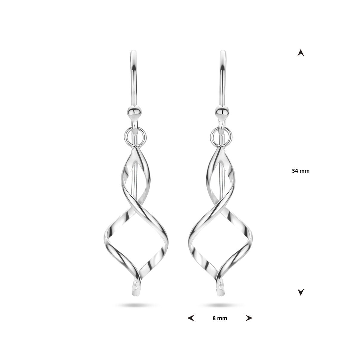 Orecchini pendenti in argento – rodiato 925