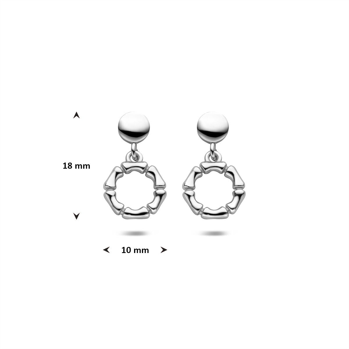 Orecchini pendenti da donna in argento – argento 925 rodiato 18 mm