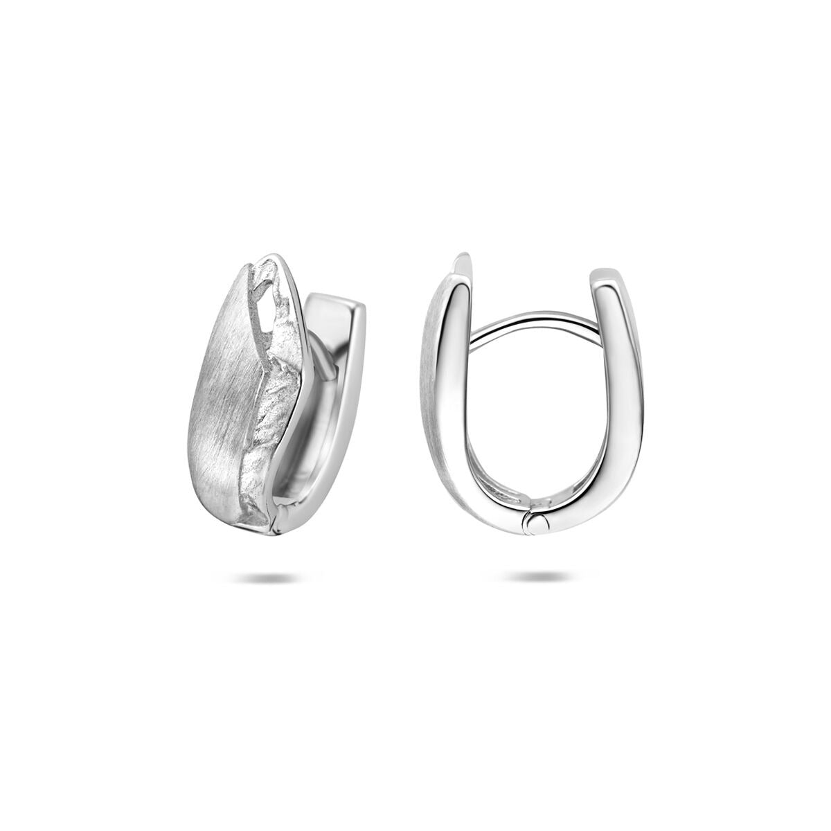 Orecchini a cerchio in argento 925 rodiato lucido/opaco