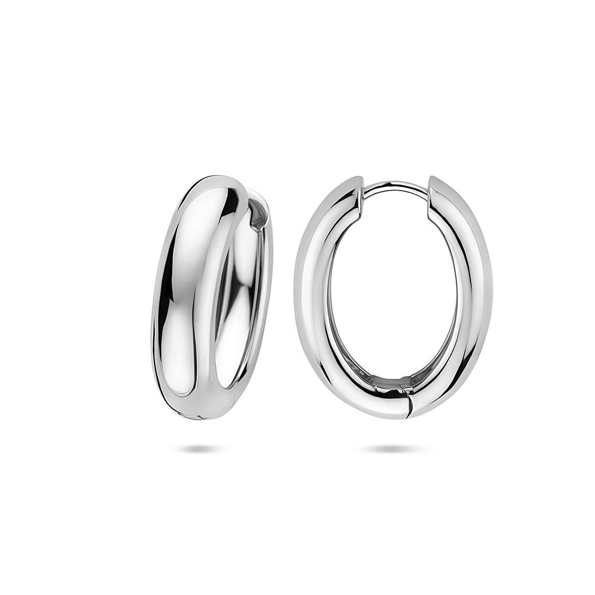 Orecchini a cerchio in argento rodiato 25x7 mm