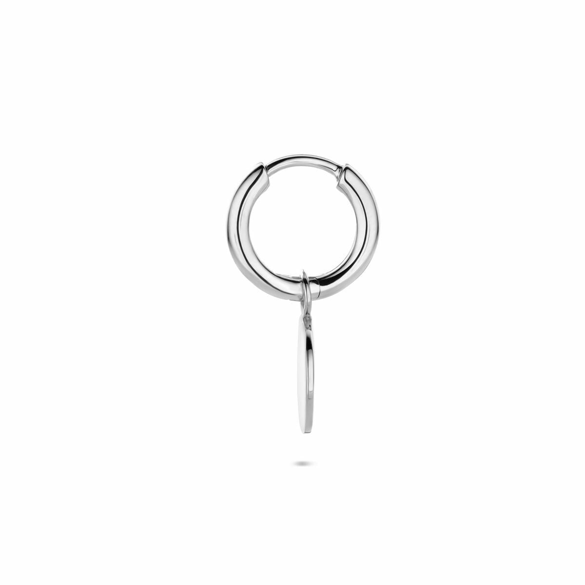 Orecchino a cerchio in argento 925 rodiato – design rotondo, venduto al pezzo