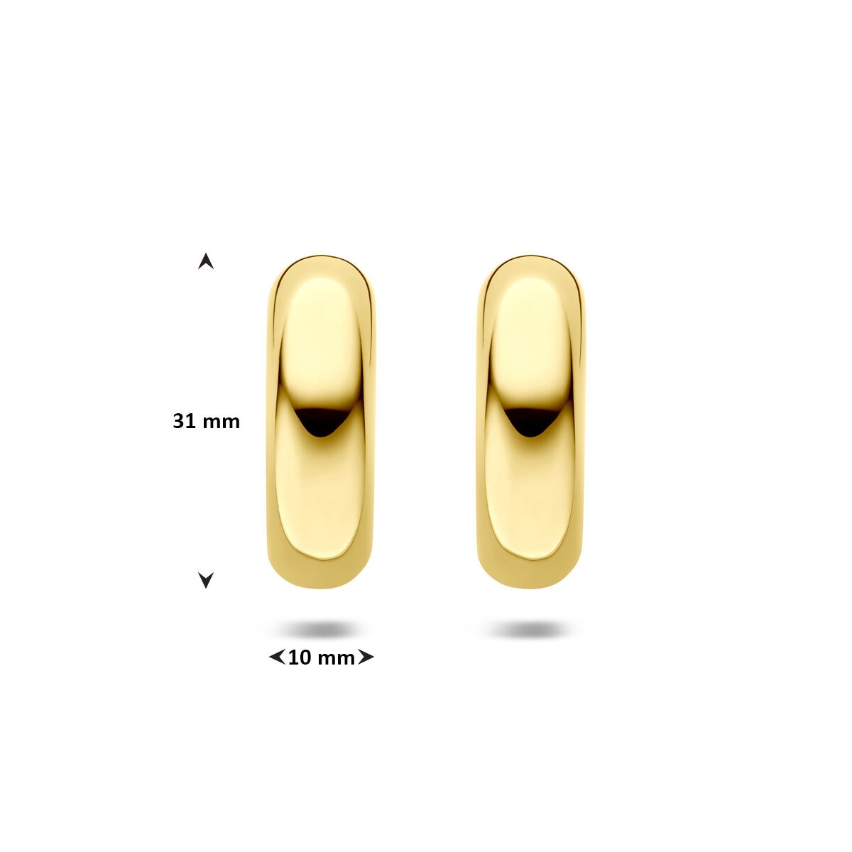 Orecchini a Cerchio in Acciaio PVD Giallo – 31x10mm