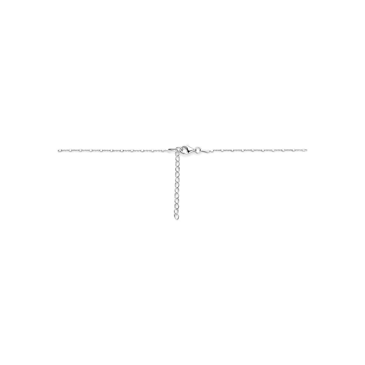 Collana in argento 925 rodiato con maglie a chicco di caffè