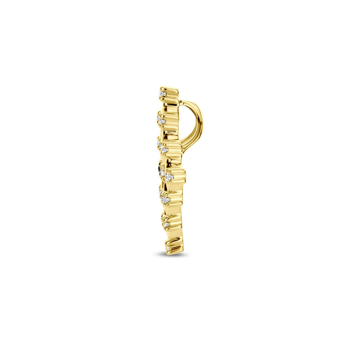 Ciondolo da donna in oro giallo 14k con diamante – design a losanga