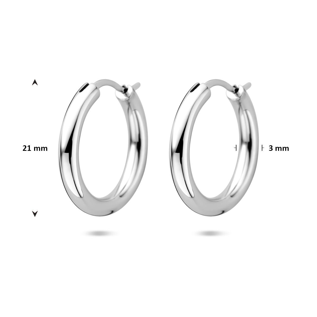 Creole in argento 925 rodiato – 11 mm