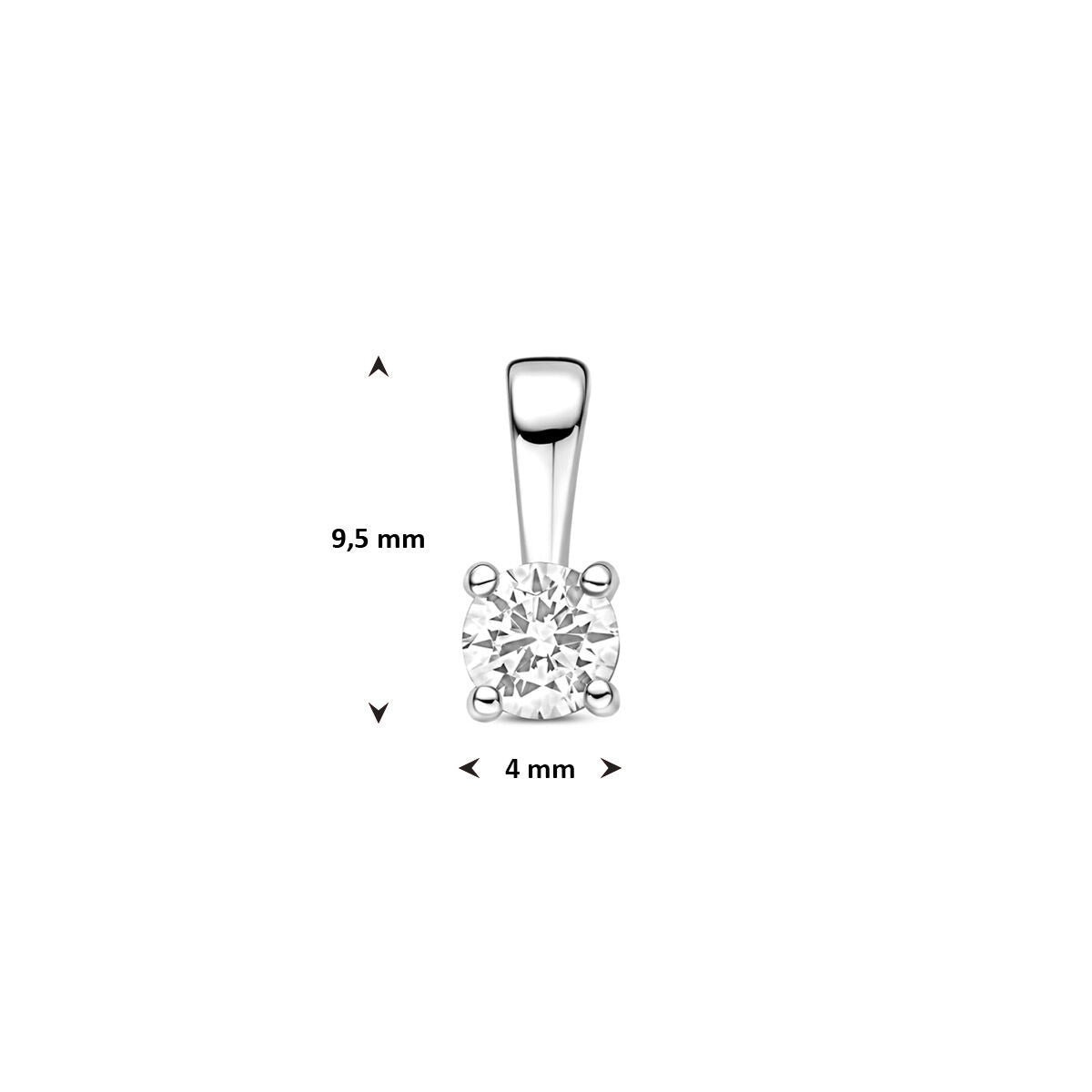 Ciondolo in argento con zirconia – gioiello da donna rodiato