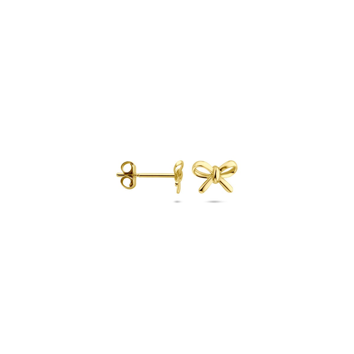 Orecchini a bottone fiocco in oro giallo 14k