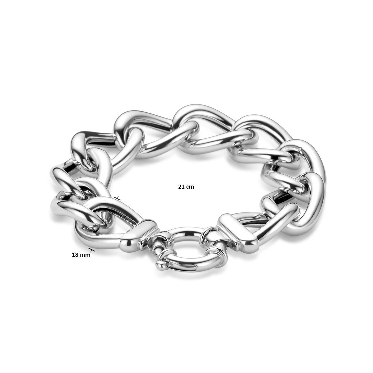 925 Bracciale in Argento Rodiato Gourmette