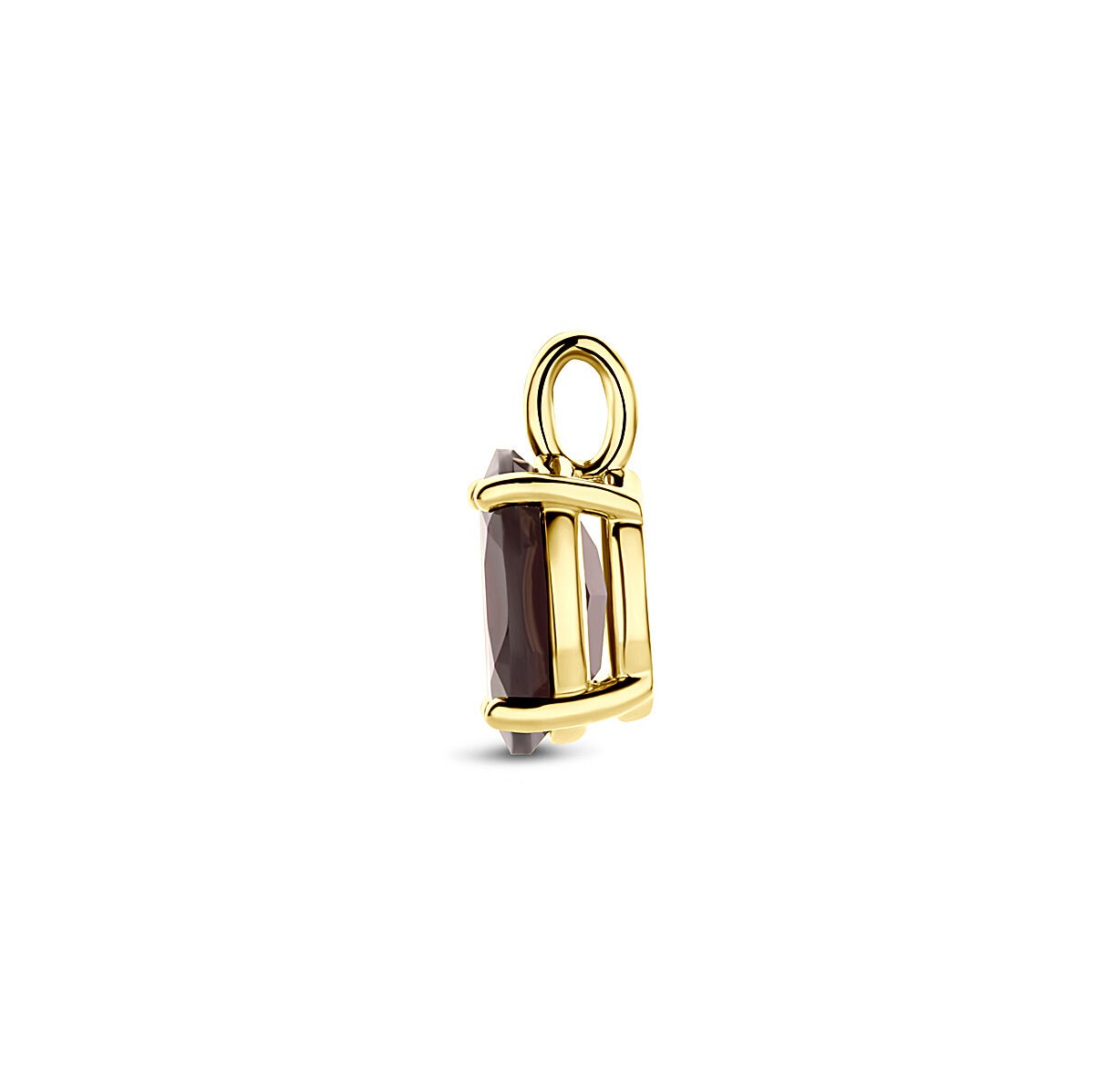 Ciondolo in argento dorato con granato – 14 mm