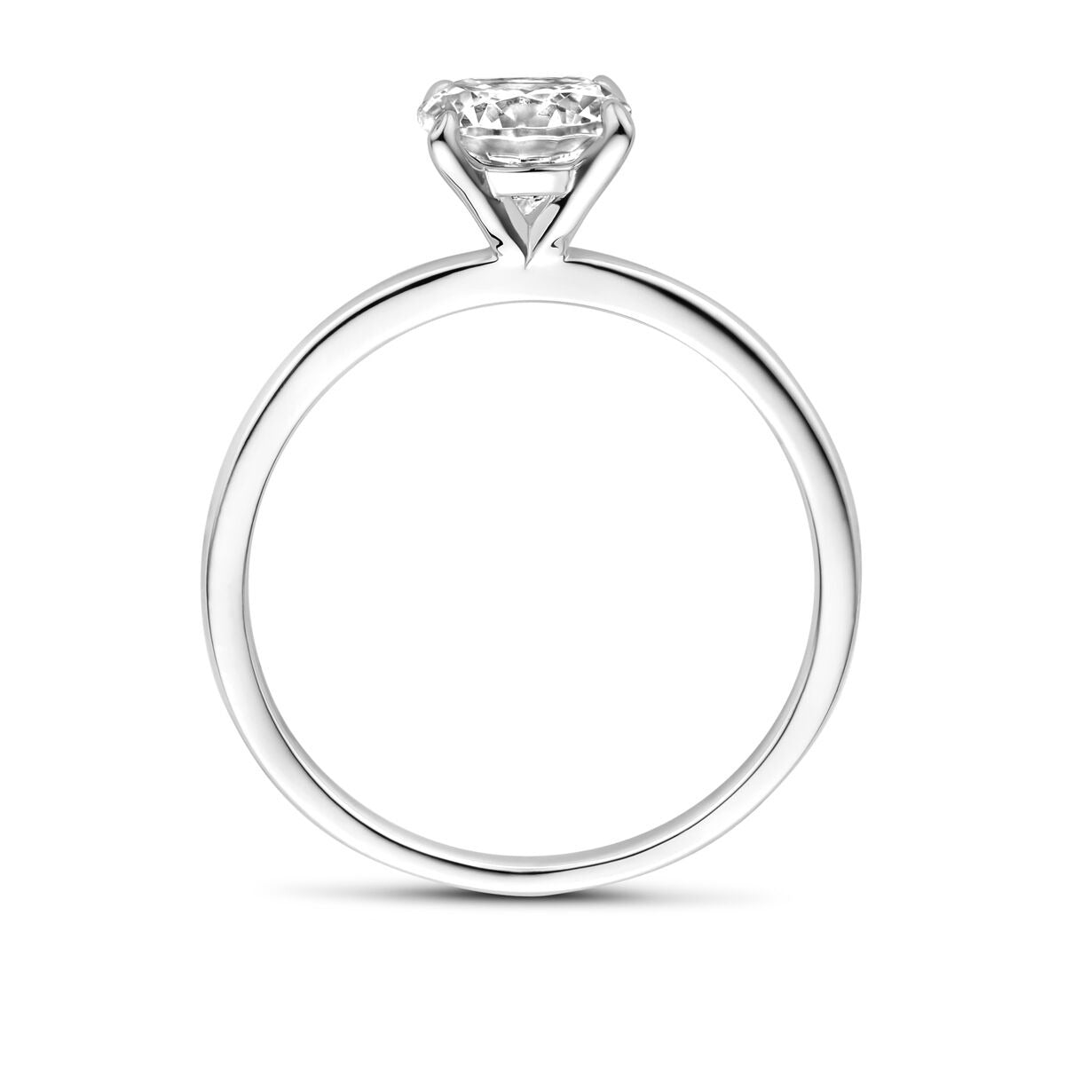 Anello in argento con zircone rotondo – argento 925 rodiato, 6,5 x 6,5 mm