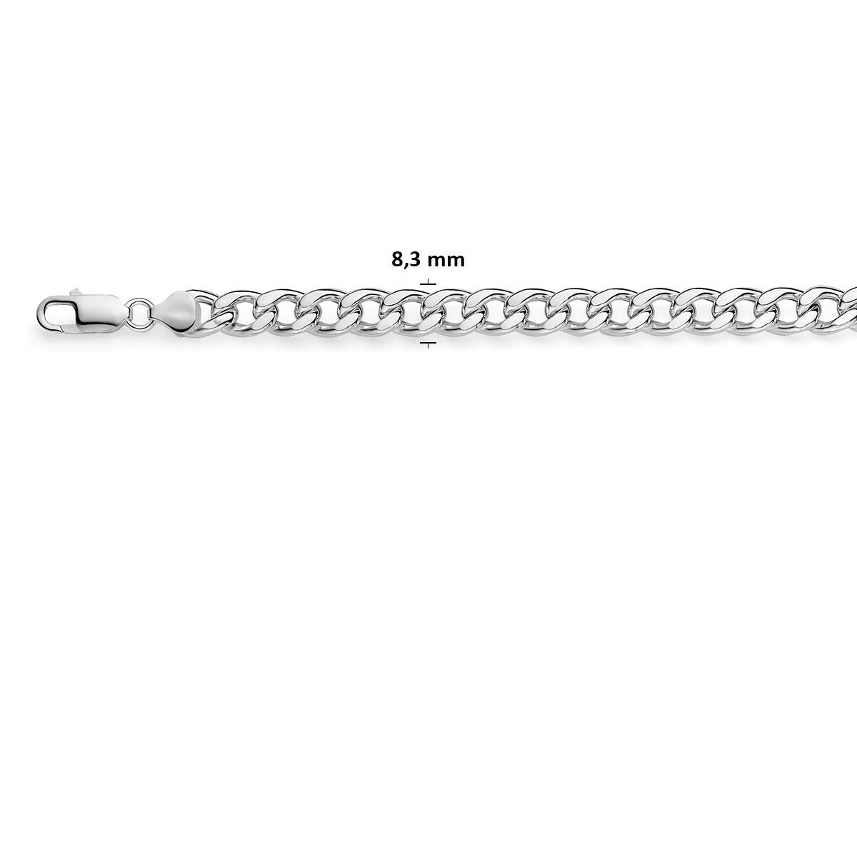 Collana Gourmette in Argento 925 8,3 mm da Uomo