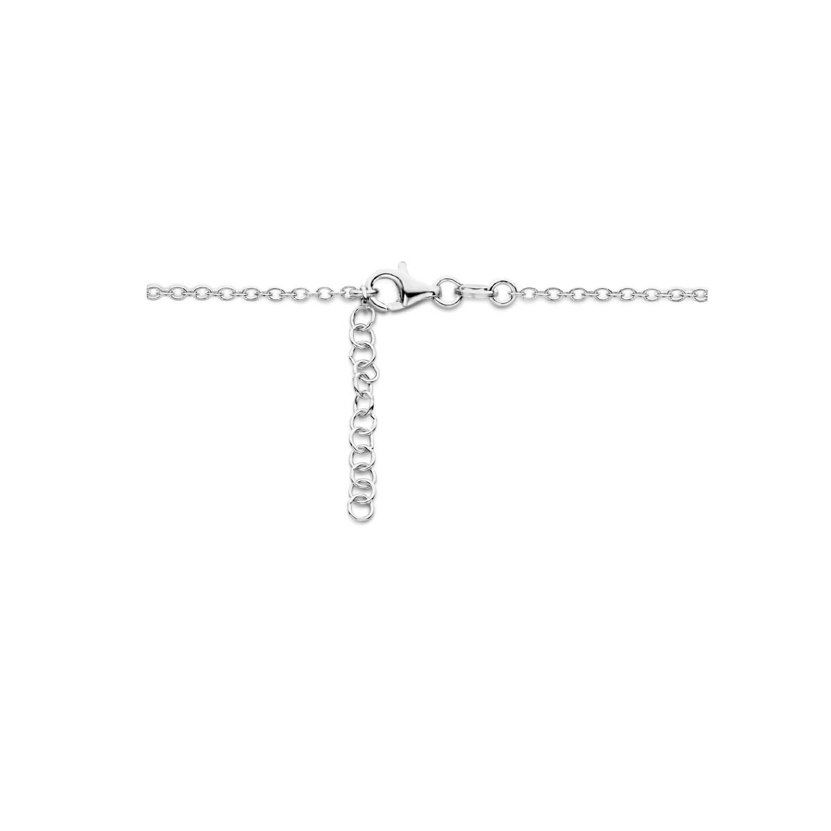 Collana in argento 925 rodiato con cuoricino e infinito