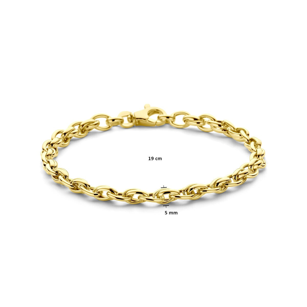 Bracciale color oro giallo 9k con maglia fantasia 19 cm