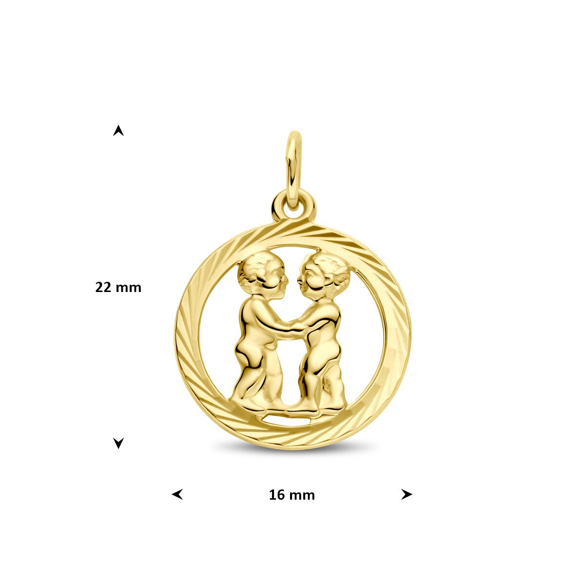 9k Geelgouden sterrenbeeld hanger