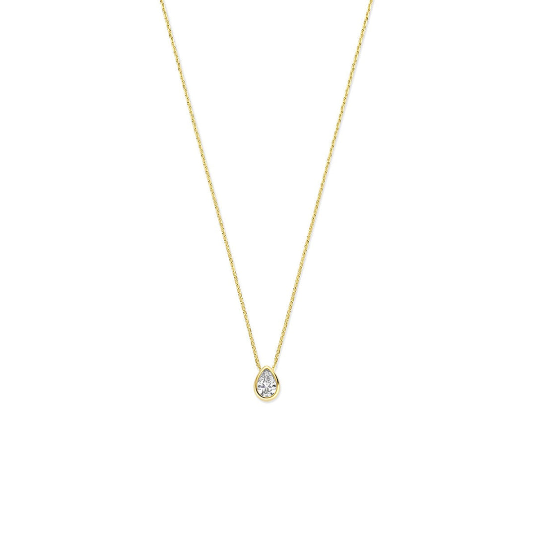 14k Geelgouden collier met zirkonia