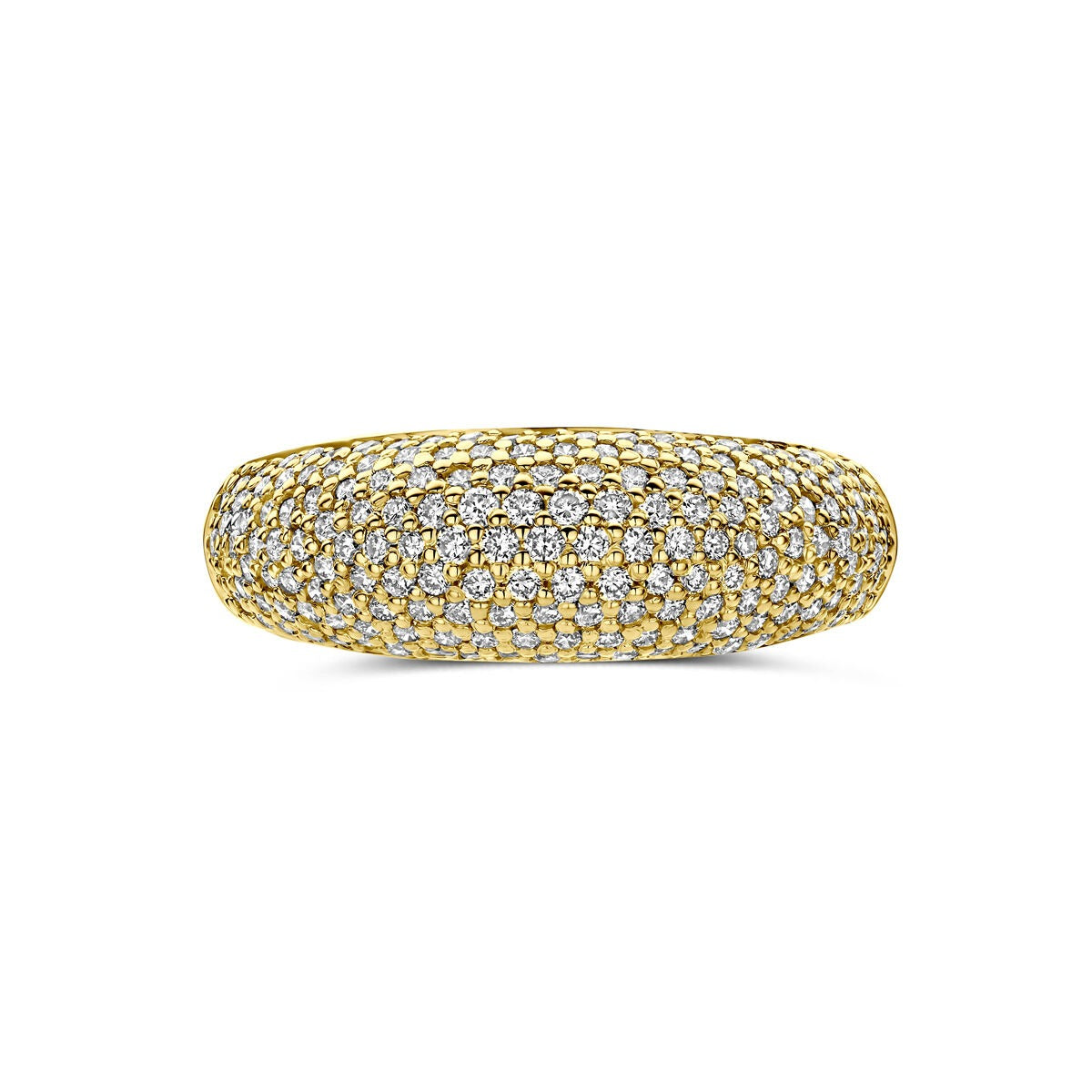 Anello in oro giallo 14k con diamante lab grown