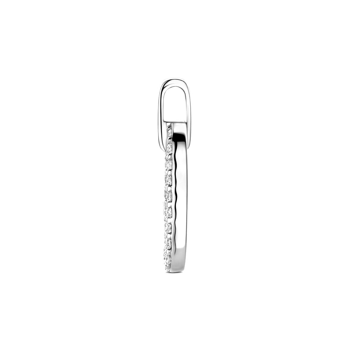 Ciondolo in argento con zirconi entourage 925 rodiato
