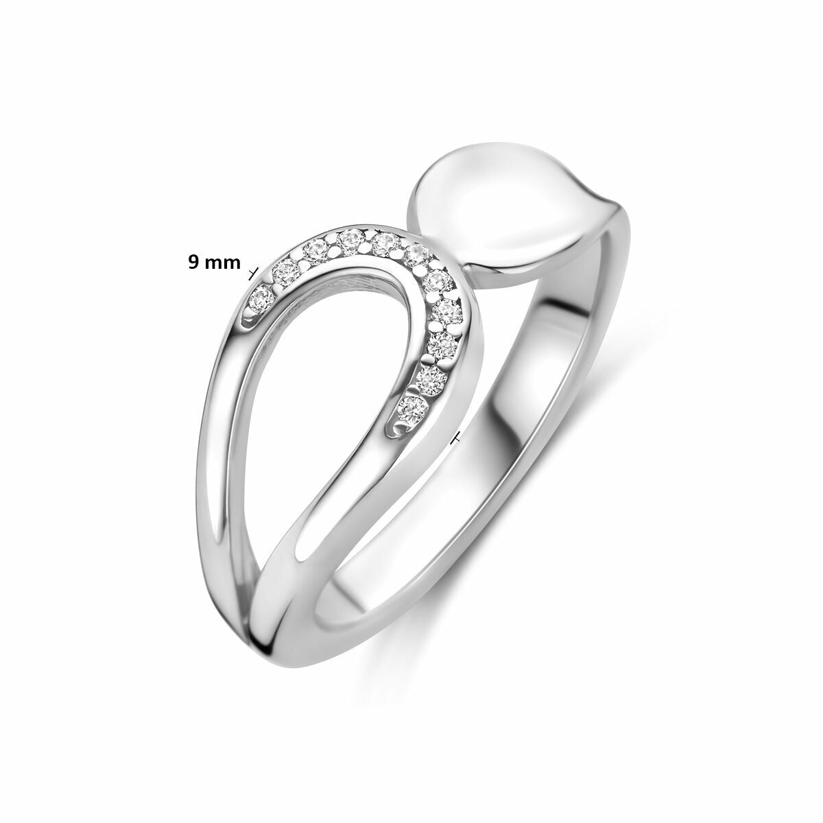 Anello da donna in argento con zirconia – argento rodiato 925