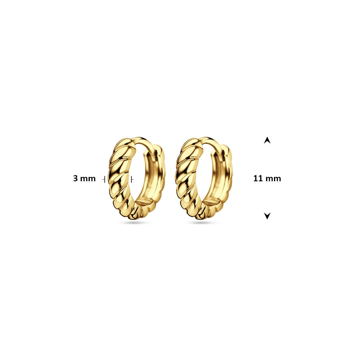 Orecchini a cerchio in argento placcato oro con finitura lucida – lucentezza color oro