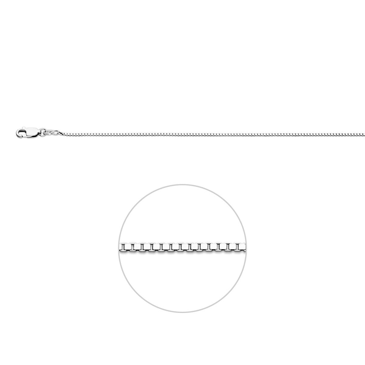 Gerhodineerd zilveren Venetiaans collier met een schakelpatroon en een karabijnsluiting.