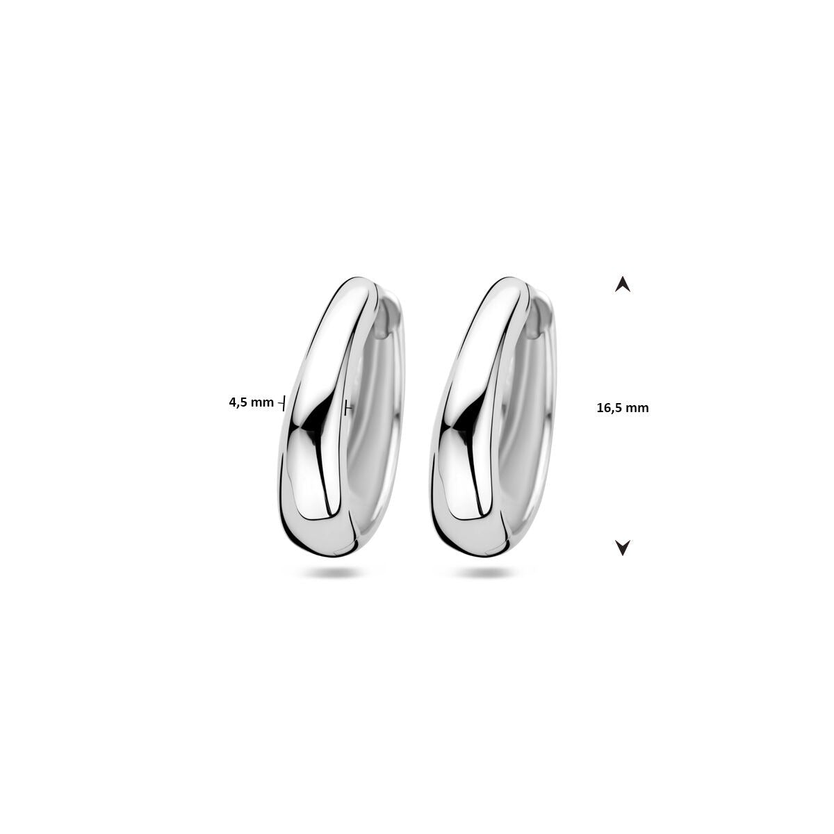 Orecchini a clip da donna in argento – argento 925 rodiato, 16,5 mm
