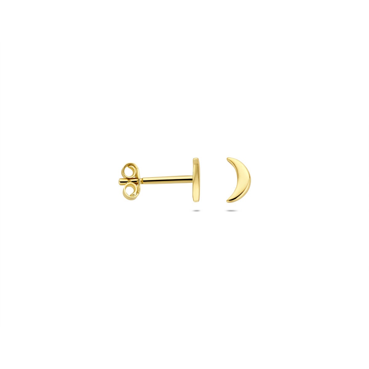 Orecchini a bottone in oro giallo 14k a forma di luna – discreti e simbolici