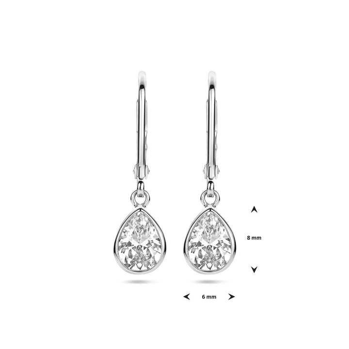 Gerhodineerd 925 zilveren oorhangers met zirkonia