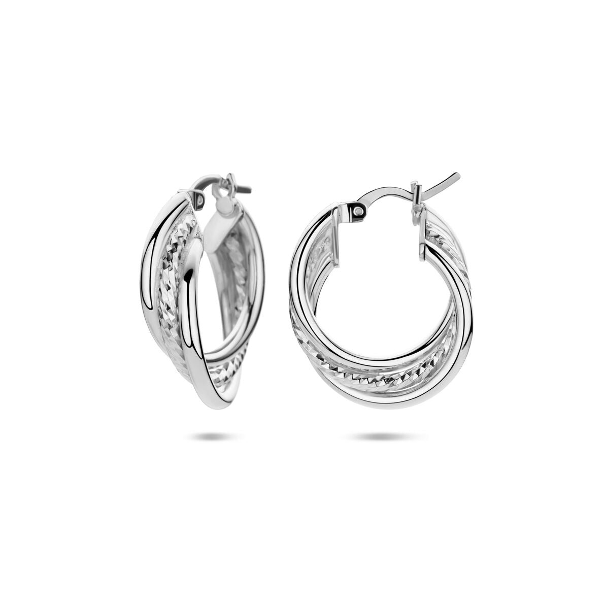 Orecchini a cerchio in argento rodiato – 23,5 x 6 mm