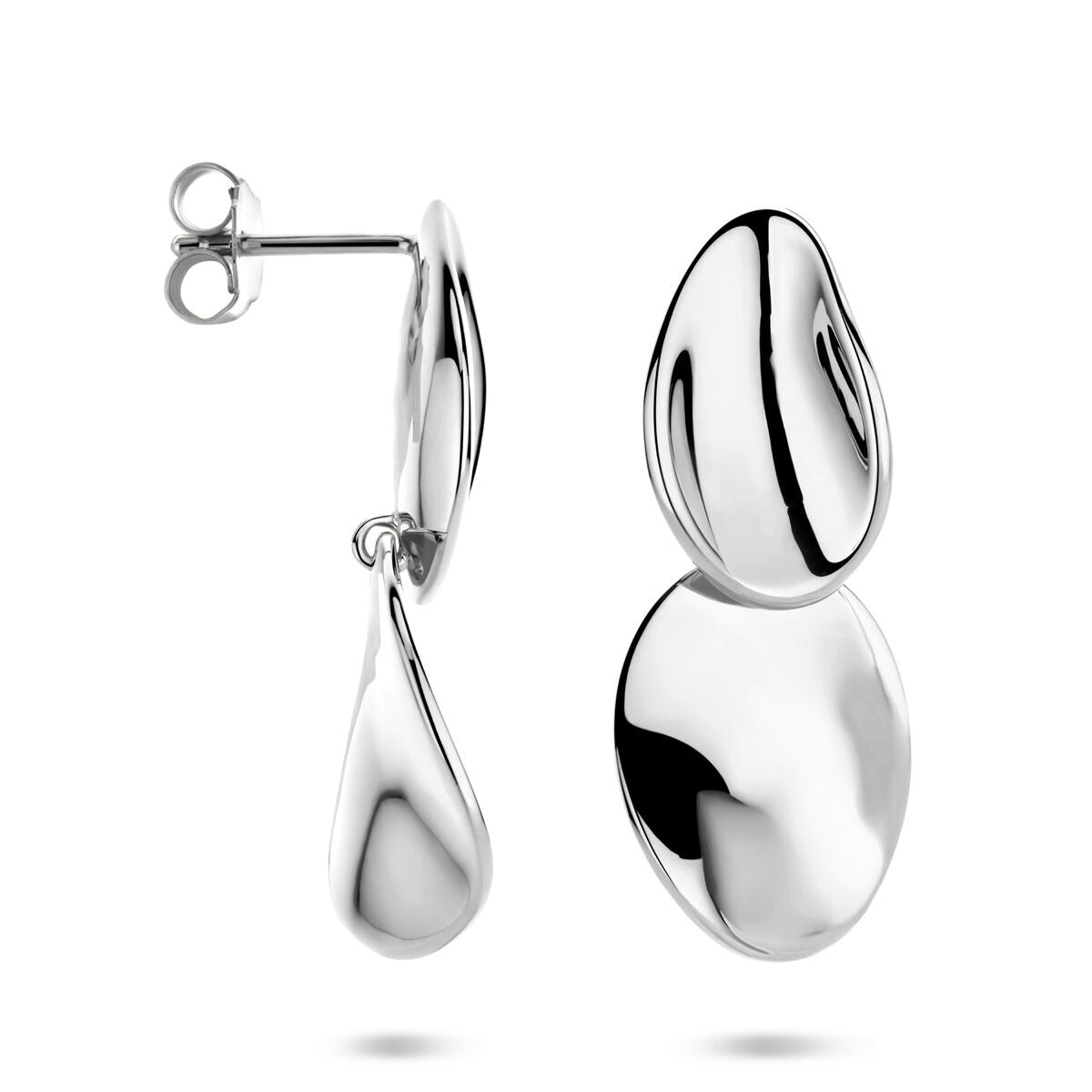 Orecchini pendenti in argento rodiato – 32 mm