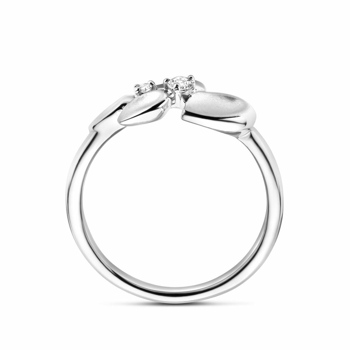 Anello da donna in argento rodiato con zirconia – largo 8,5 mm