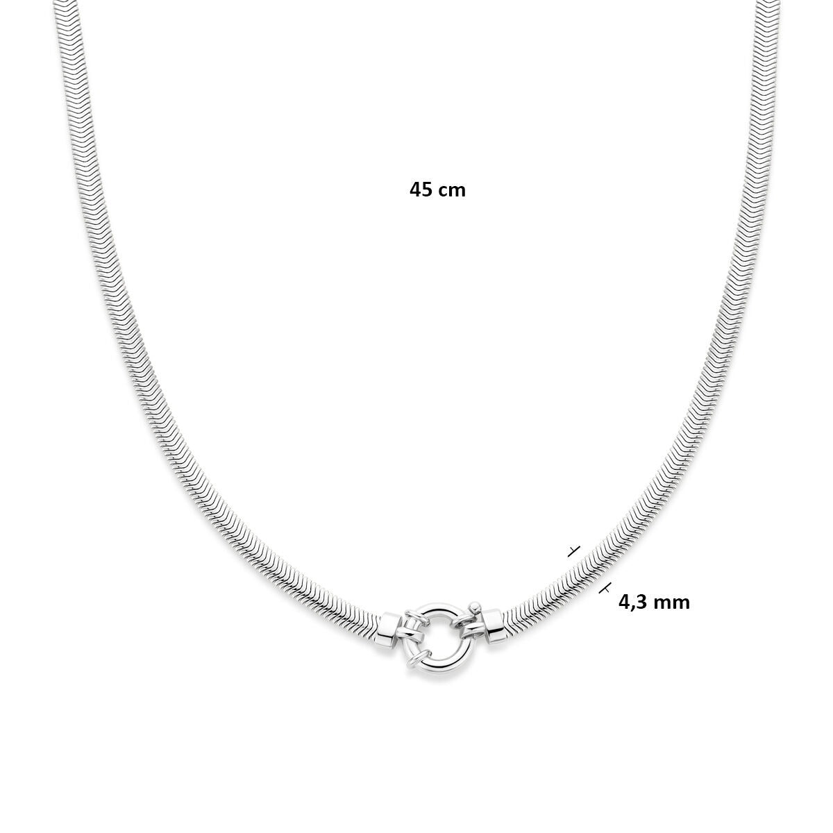 Collana in argento 925 a serpente piatta
