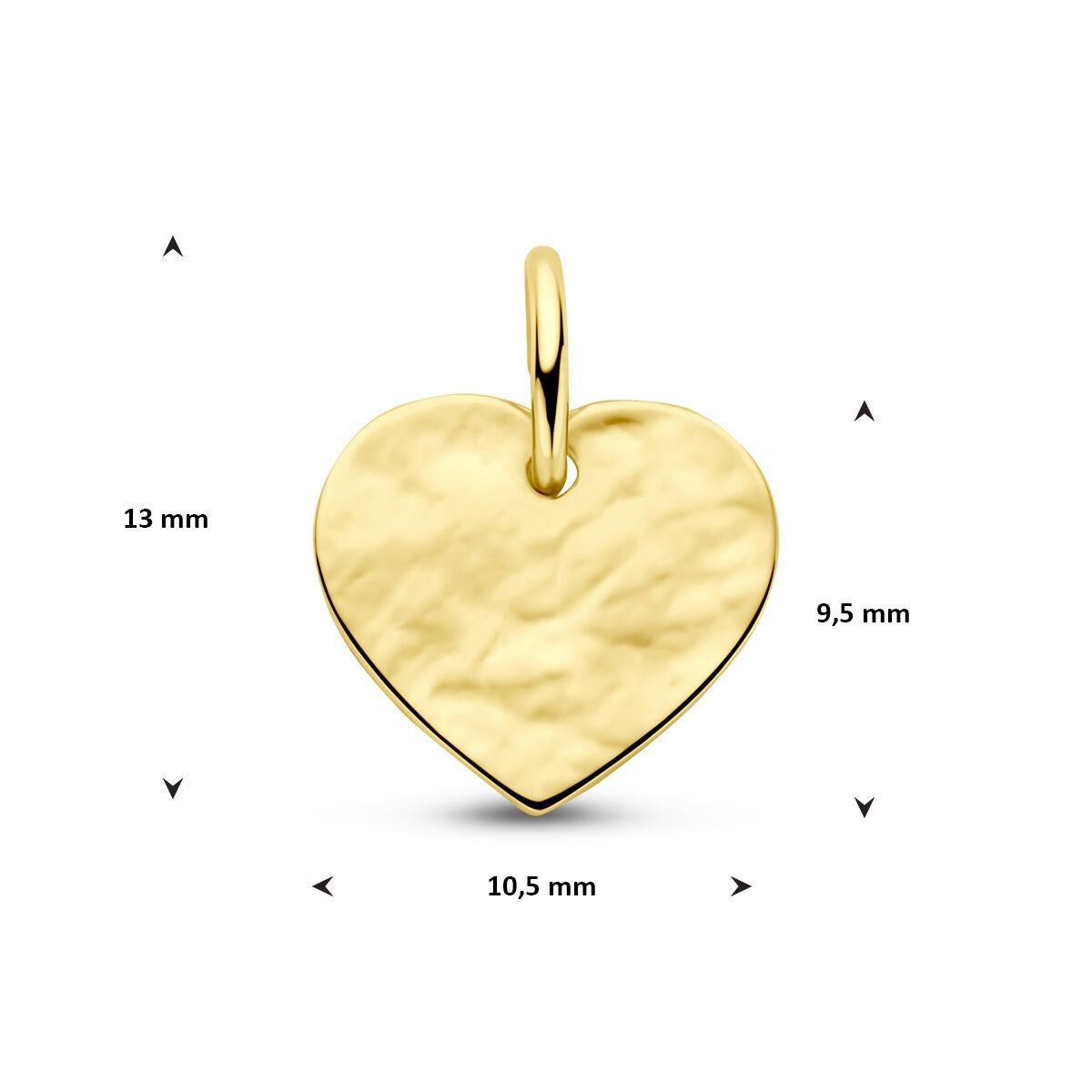 Ciondolo da incisione a cuore in oro giallo 14k – simbolo d'amore