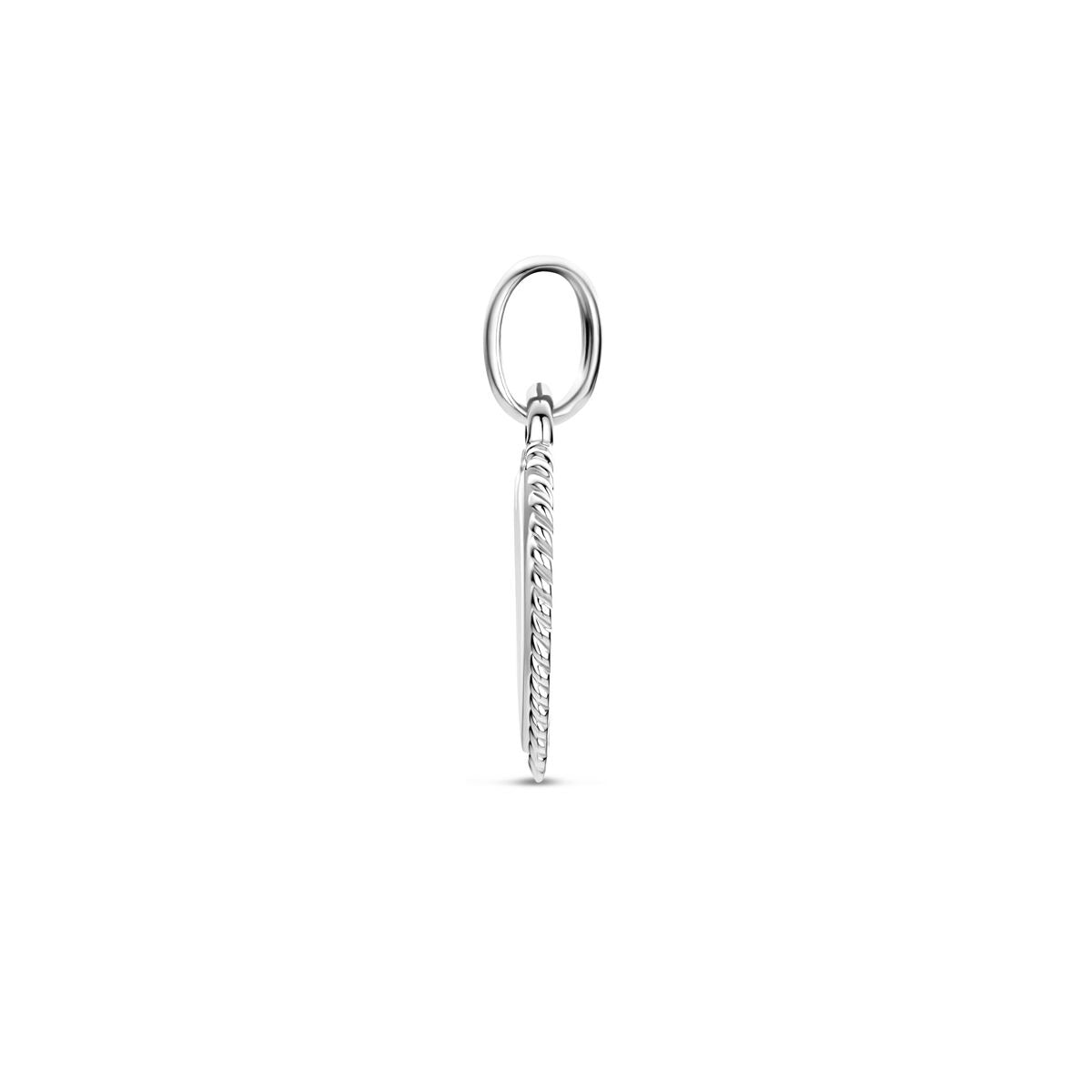 Ciondolo Incisione Cuore in Argento Rodiato – 19.5mm